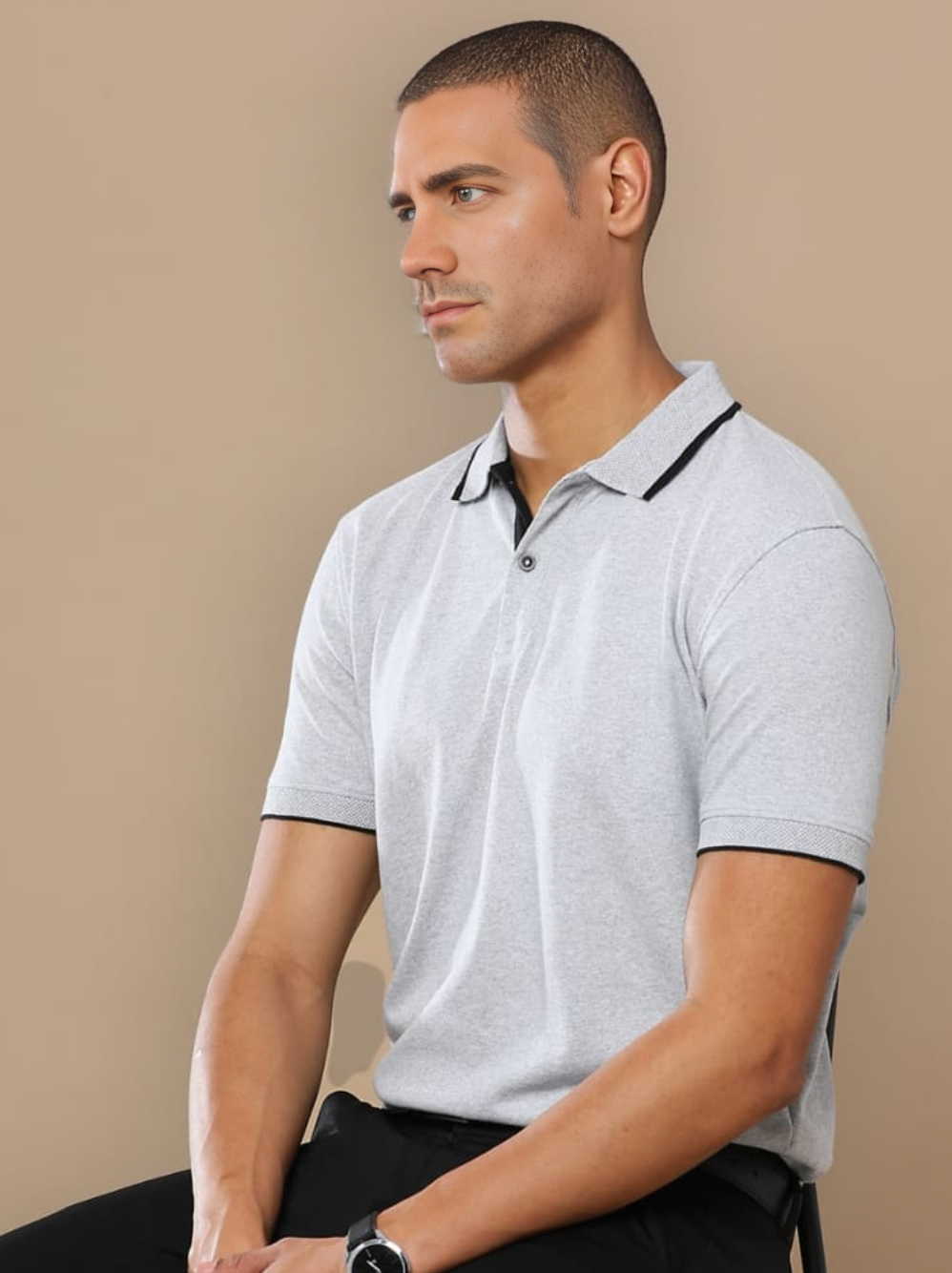 Sustainable Polo - Heather Grey
