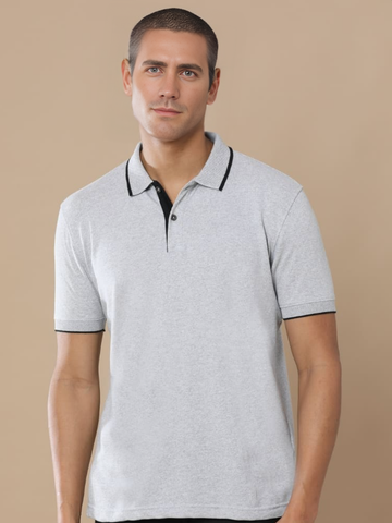 Sustainable Polo - Heather Grey